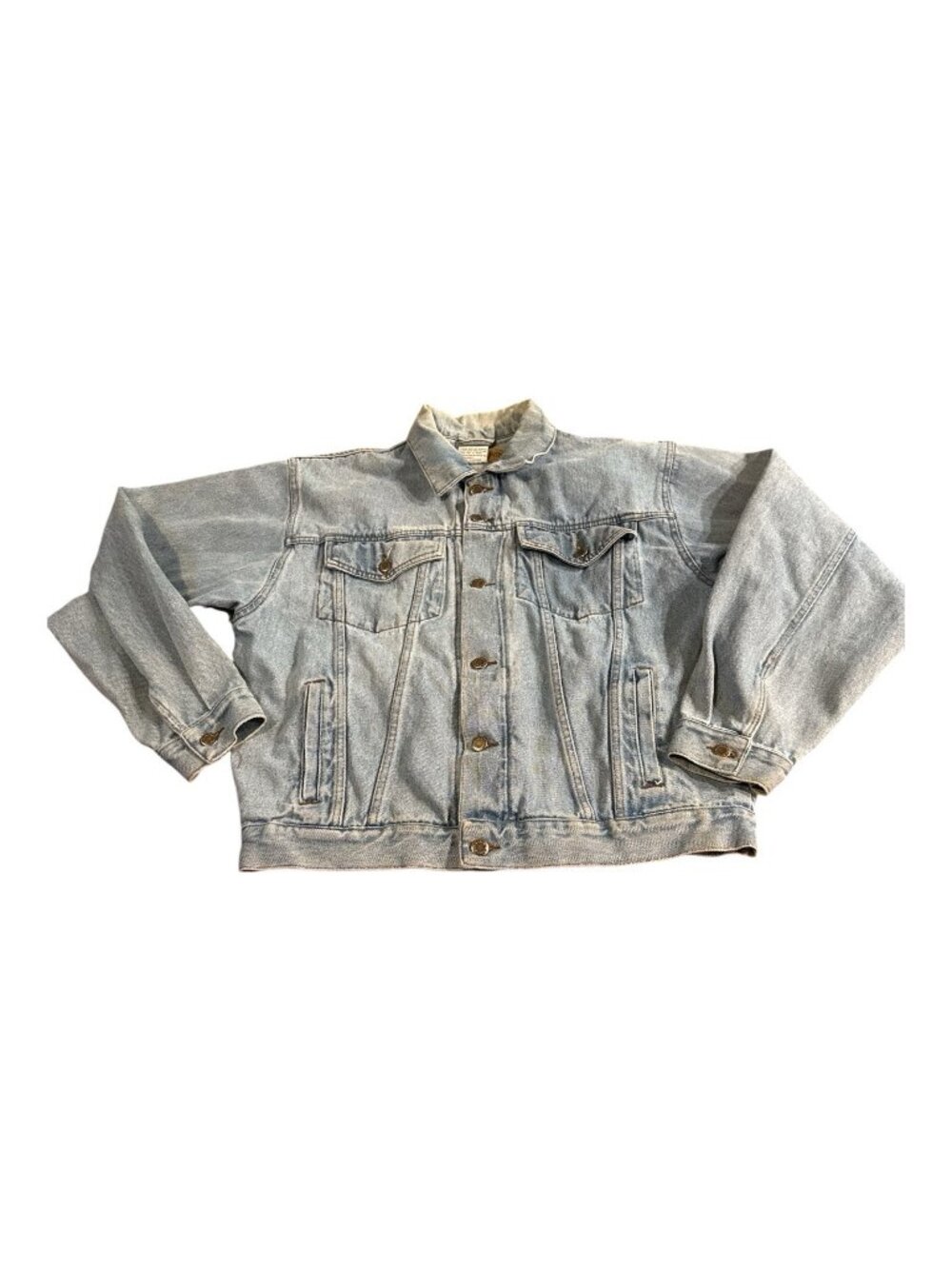 Wrangler Hero Denim Jean Distressed‎ Jacket Medium Western Cowboy Punk Grunge